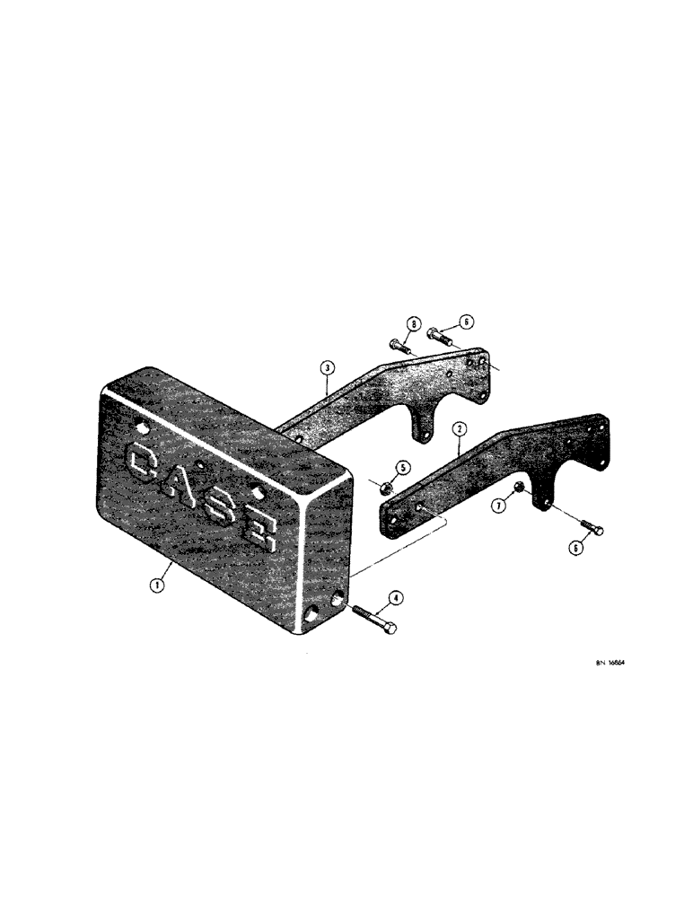 Схема запчастей Case 310G - (278) - REAR COUNTERWEIGHT WITH P.T.O. (05) - UPPERSTRUCTURE CHASSIS