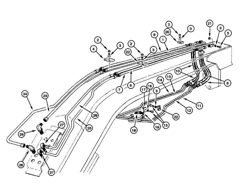 Схема запчастей Case 885 - (08.07[00]) - BLADE HYDRAULIC CIRCUIT - SIDE SHIFT AND TILT (08) - HYDRAULICS