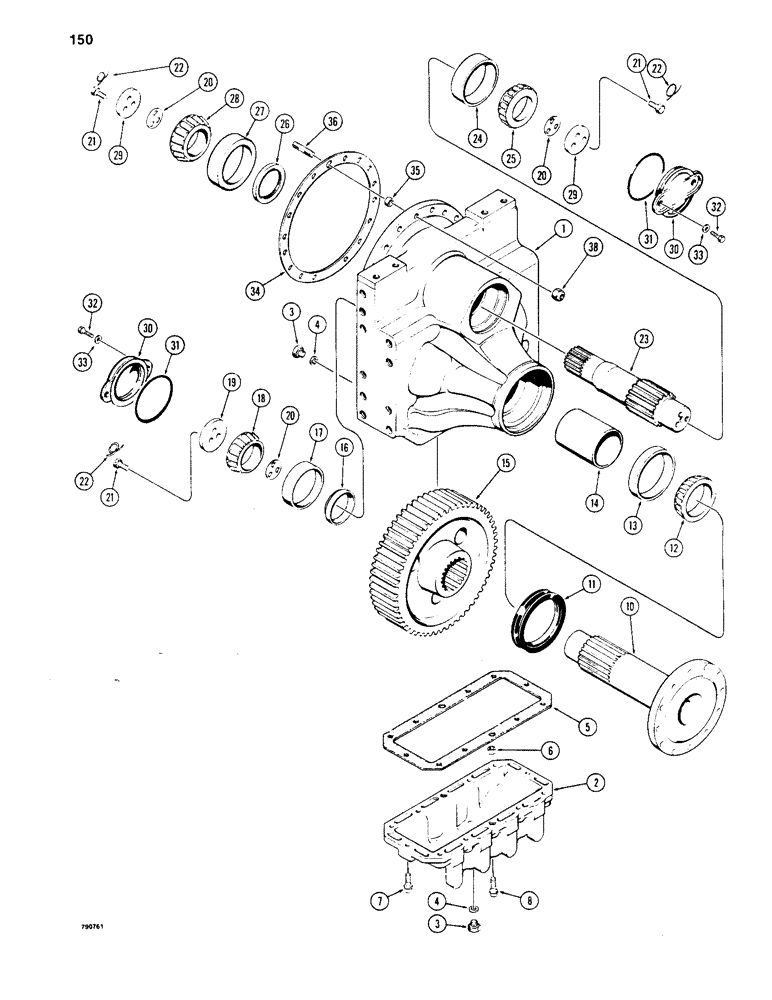 Схема запчастей Case 1450 - (150) - TRANSMISSION FINAL DRIVE, REF 30 RETAINED BY BOLTS (06) - POWER TRAIN