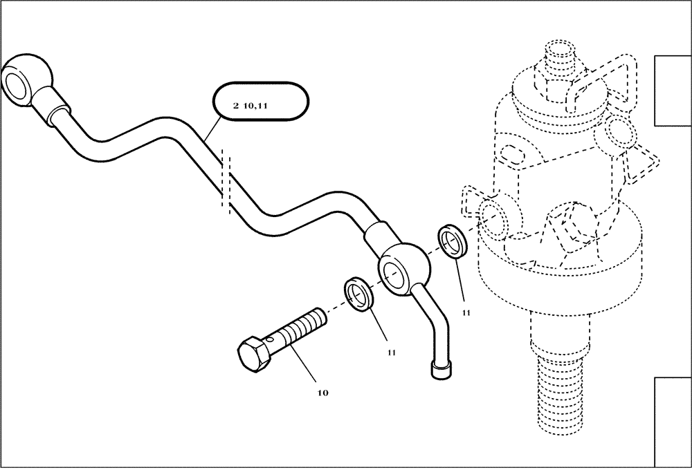 Схема запчастей Case 121E - (95.018[2987821001]) - FUEL LINE (10) - ENGINE