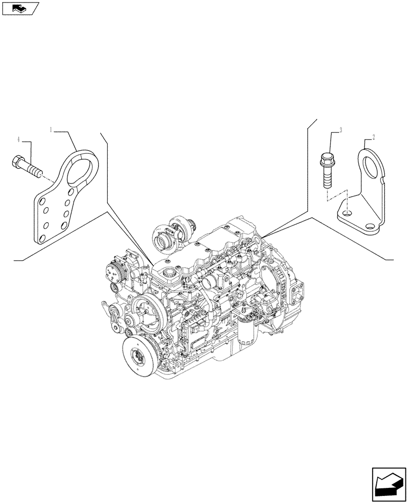 Схема запчастей Case F4HFE613T A005 - (10.012.04) - HOOKS - ENGINE (504121114) (10) - ENGINE