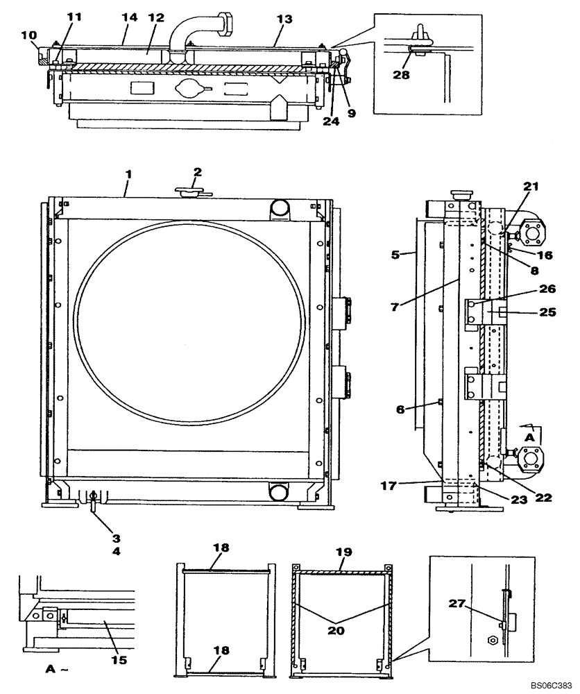 Схема запчастей Case CX210N - (02-05A) - KRH1462 RADIATOR ASSY - P.I.N. DAC0721101 TO DAC0721752 (02) - ENGINE