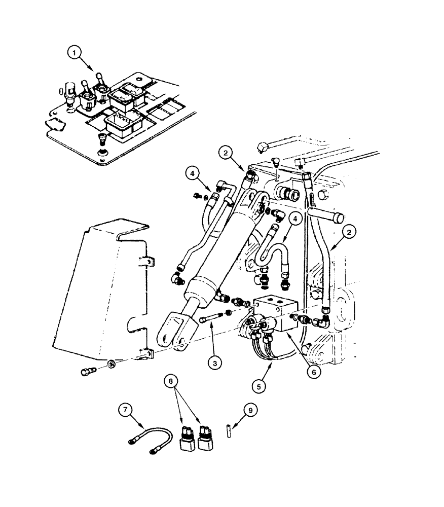 Схема запчастей Case 865 DHP - (8-032) - BLADE HYDRAULIC CIRCUIT - FLOAT CONTROL (08) - HYDRAULICS