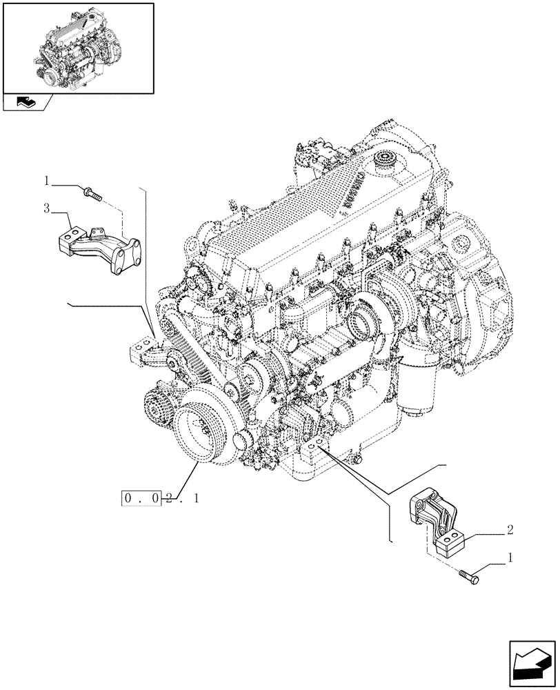 Схема запчастей Case F2CE9684H E003 - (0.04.4) - ENGINE SUSPENSION (504129590) 