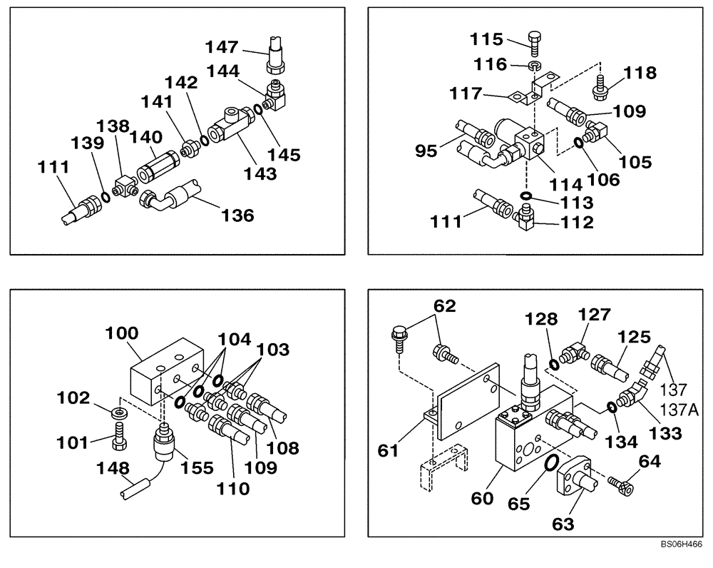 Схема запчастей Case CX210N - (08-60) - HYDRAULICS, AUXILIARY - DOUBLE ACTING CIRCUIT, TRIGGER ACTIVATED (08) - HYDRAULICS