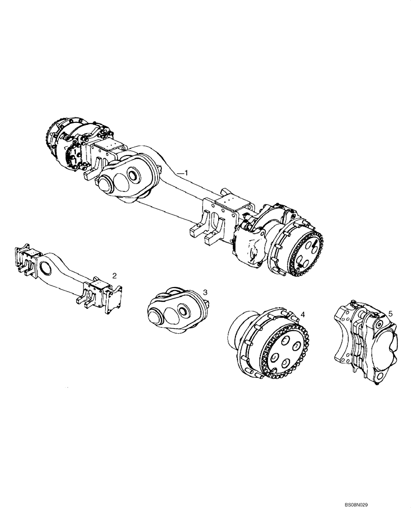 Схема запчастей Case 330B - (30A00000062[001]) - SECTION INDEX, FRONT AXLE ASSEMBLY (P.I.N.HHD0330BN7PG5700 AND AFTER) (89500432107) (11) - AXLES/WHEELS