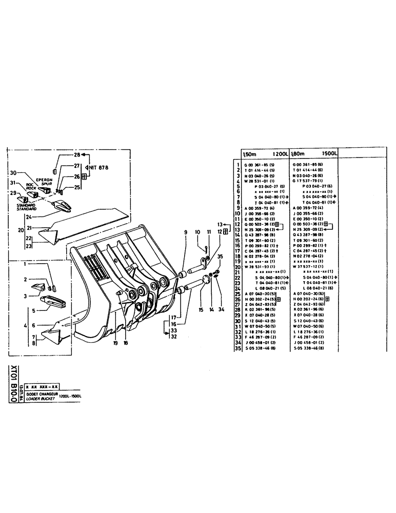 Схема запчастей Case 160CL - (330) - LOADER BUCKET (18) - ATTACHMENT ACCESSORIES