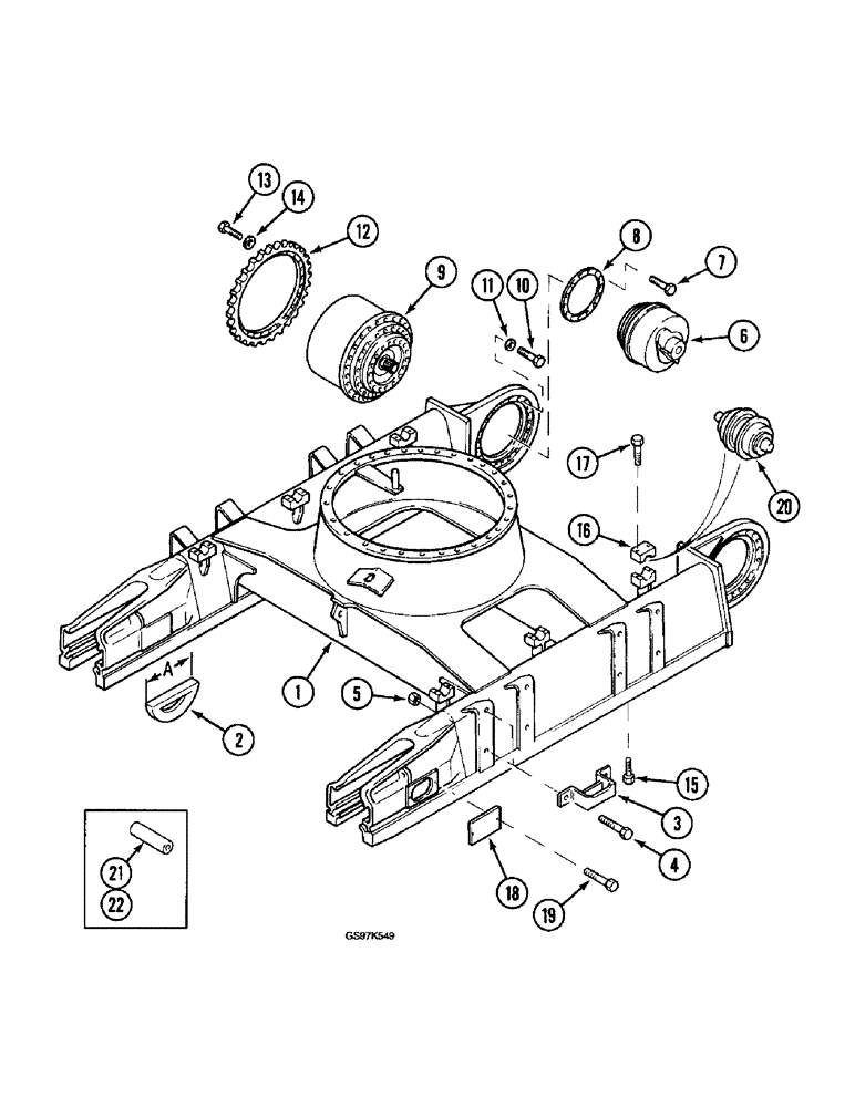 Схема запчастей Case 220B - (5-02) - TRACK FRAME AND UNDERCARRIAGE, P.I.N. 74441 THROUGH 74597, P.I.N. 03201 AND AFTER (11) - TRACKS/STEERING