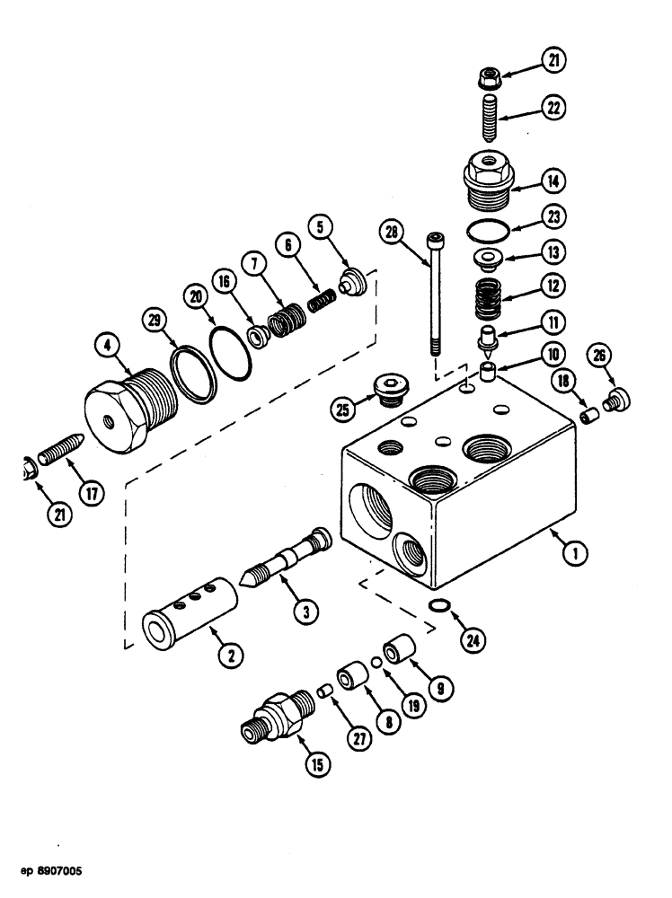 Схема запчастей Case 1088 - (122) - PILOT VALVE (35) - HYDRAULIC SYSTEMS