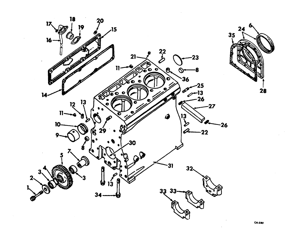 Схема запчастей Case 3400 - (110) - CRANKCASE AND RELATED PARTS (10) - ENGINE