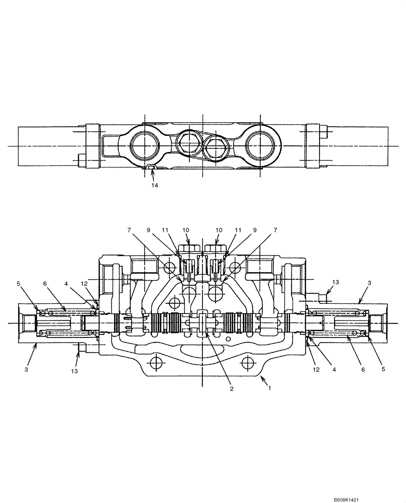 Схема запчастей Case CX50B - (07-005) - VALVE ASSY, CONTROL (ARM) (PH30V00060F1) ELECTRICAL AND HYDRAULIC COMPONENTS