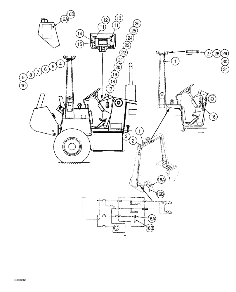 Схема запчастей Case 660 - (04-06) - ELECTRICAL HARNESS, LAMPS AND HORN (660 TRENCHER) (04) - ELECTRICAL SYSTEMS