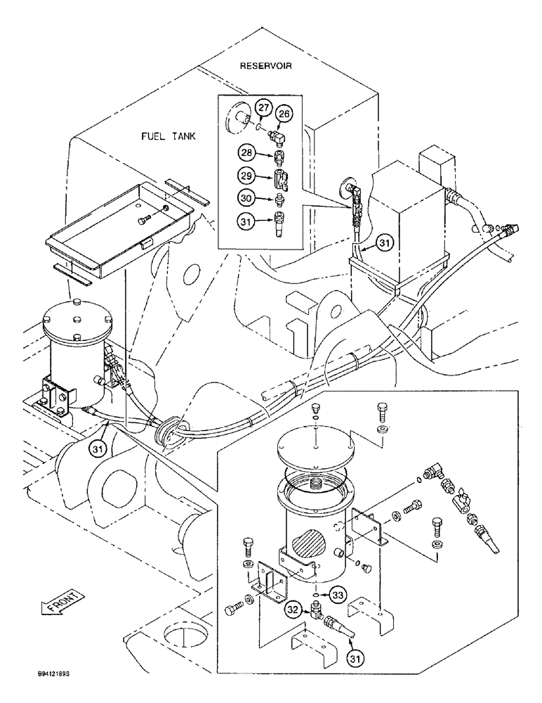 Схема запчастей Case 9020B - (8-020) - BYPASS OIL FILTER AND LINES, PRIOR TO P.I.N. DAC0201004 (08) - HYDRAULICS