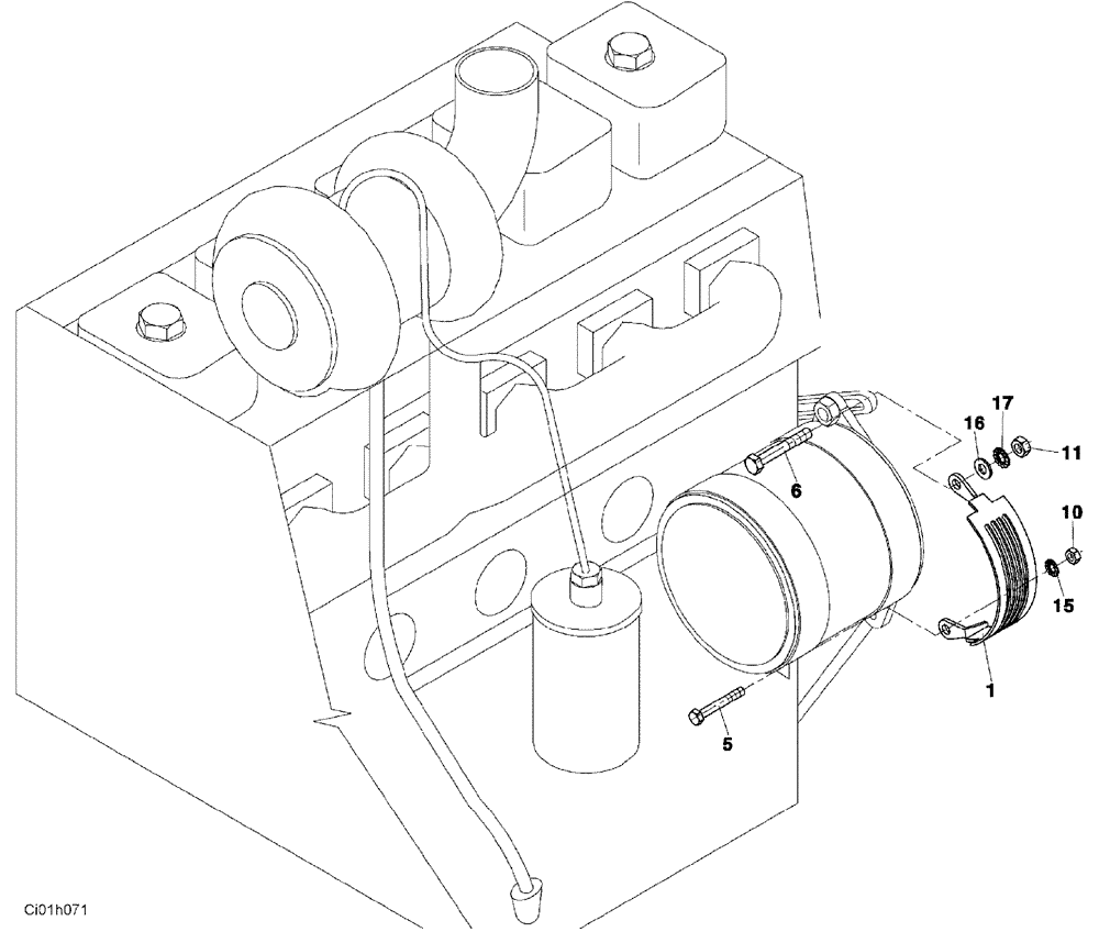 Схема запчастей Case SV228 - (04-008-00[01]) - ALTERNATEUR SHIELD (06) - ELECTRICAL SYSTEMS