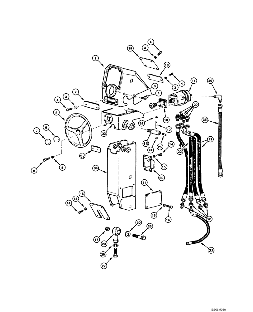 Схема запчастей Case 845 - (05.01[00]) - STEERING COLUMN - ASSEMBLY (05) - STEERING