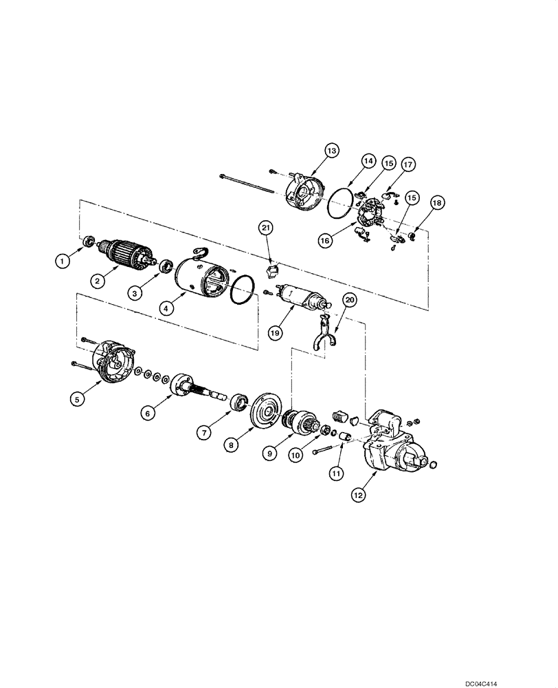 Схема запчастей Case 845 - (04.01[00]) - STARTER - ASSEMBLY (04) - ELECTRICAL SYSTEMS