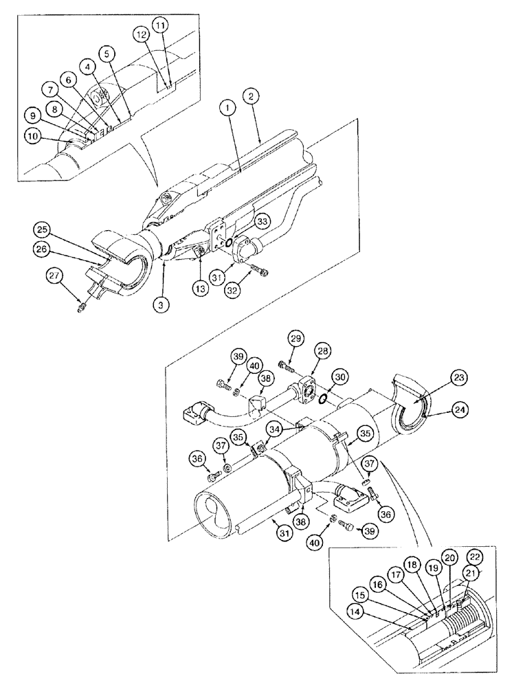 Схема запчастей Case 9050B - (8-192) - BUCKET CYLINDER (08) - HYDRAULICS