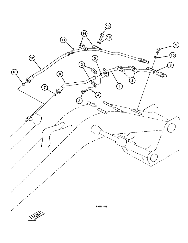 Схема запчастей Case 9040B - (8-068) - ARM CYLINDER LINES, MODELS WITHOUT LONG REACH (08) - HYDRAULICS