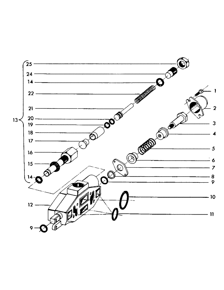 Схема запчастей Case 40EC - (H23) - WORKING MID SECTION PART NUMBER 205790M1, (USED ON UNITS (07) - HYDRAULIC SYSTEM