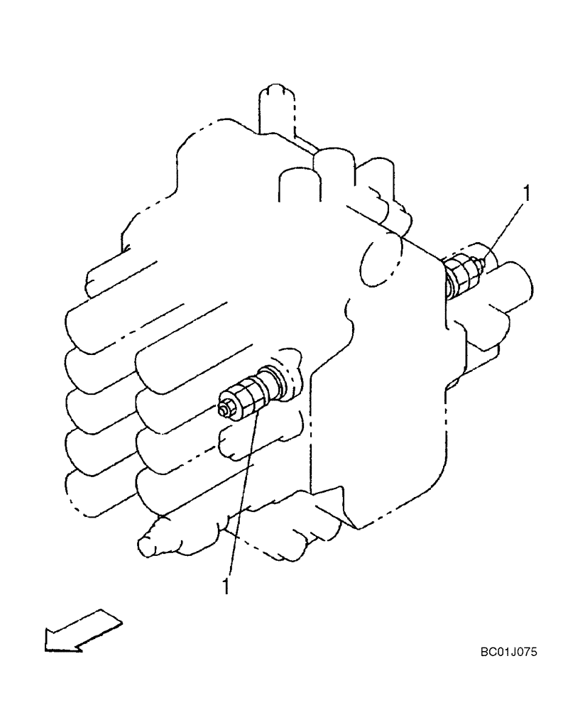 Схема запчастей Case CX160B - (08-69) - VALVE, PORT RELIEF - AUXILIARY HYDRAULICS (08) - HYDRAULICS