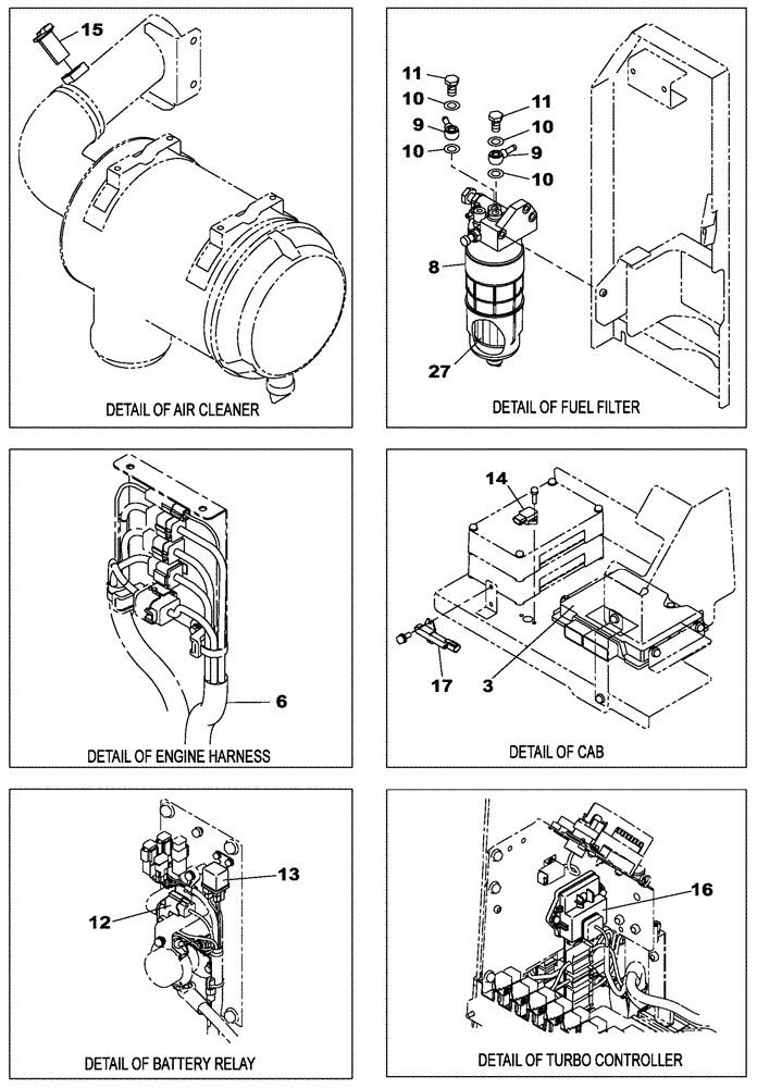 Схема запчастей Case CX235C SR - (10.001.02[02]) - ENGINE MOUNTING - ENGINE - OIL CIRCUIT (10) - ENGINE