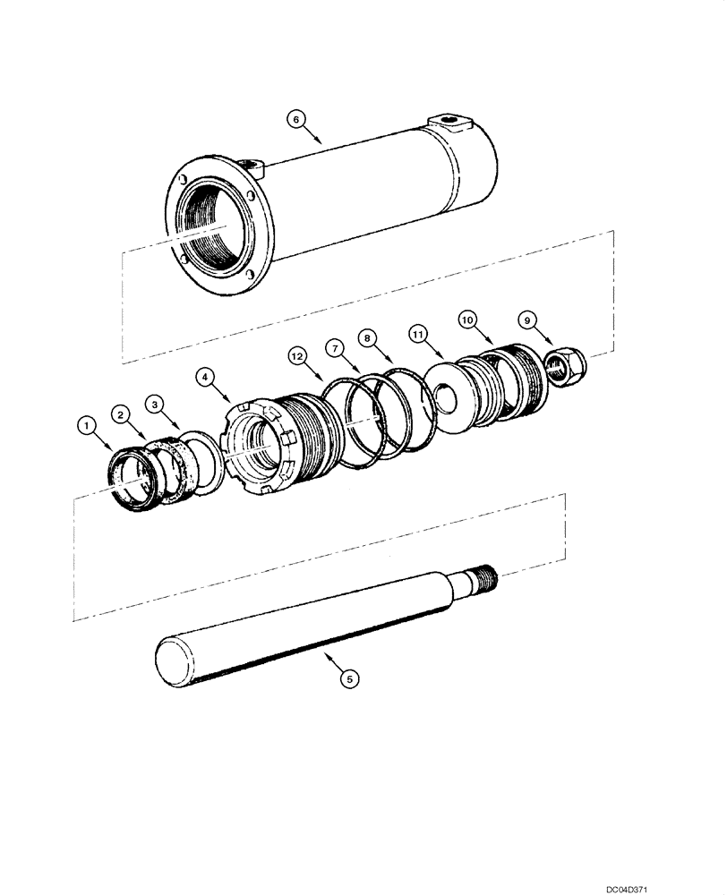 Схема запчастей Case 865 - (08.57[00]) - CYLINDER - SADDLE LOCK (08) - HYDRAULICS