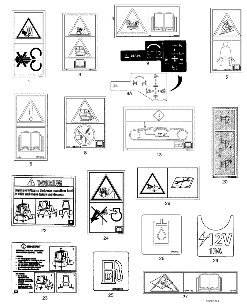 Схема запчастей Case 1150K - (09-49) - DECALS - EUROPEAN (09) - CHASSIS/ATTACHMENTS