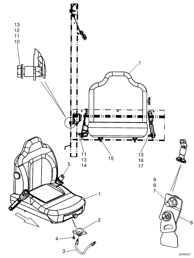 Схема запчастей Case 420 - (09-30) - SEAT, MOUNTING - SUSPENSION (09) - CHASSIS