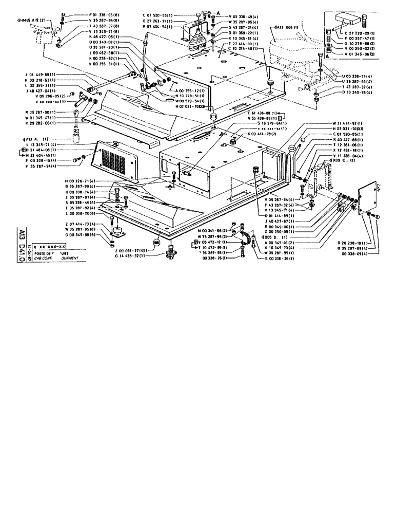 Схема запчастей Case 90BCL - (061) - CAB CONTROL EQUIPMENT (05) - UPPERSTRUCTURE CHASSIS