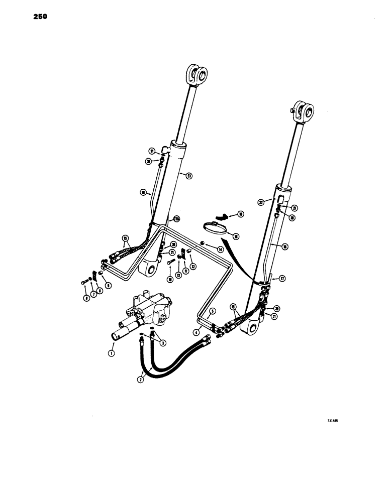 Схема запчастей Case 450 - (250) - LOADER LIFT HYDRAULICS (07) - HYDRAULIC SYSTEM