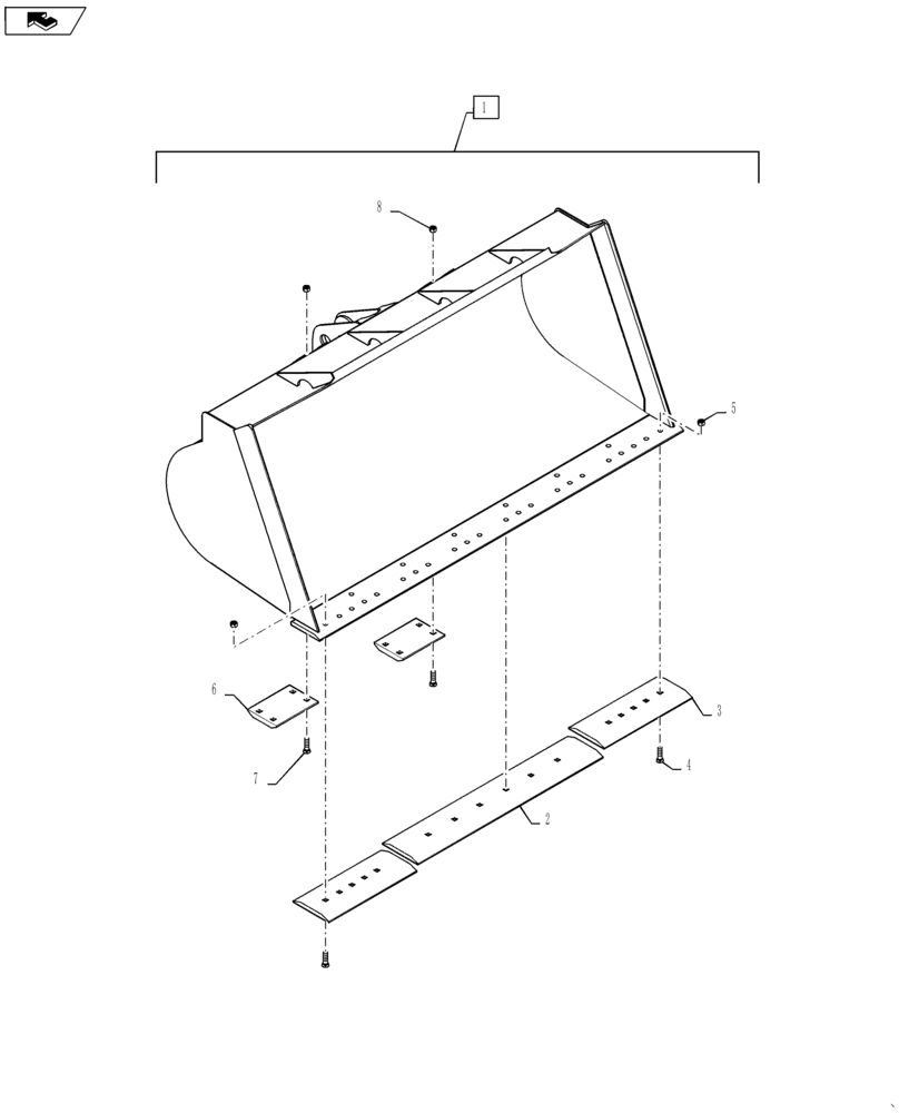 Схема запчастей Case 621F - (82.100.01[07]) - 4.5 CU YARD LIGHT MATERIAL BUCKET AND ATTACHMENTS (82) - FRONT LOADER & BUCKET