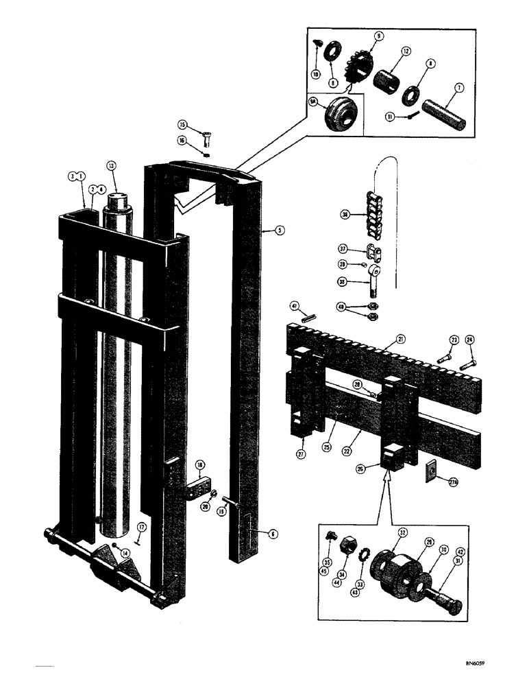 Схема запчастей Case M420 - (18) - MAST, 10 FOOT 6 INCH AND 14 FOOT 3 INCH 