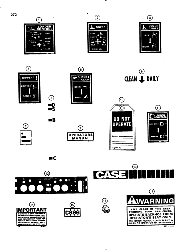 Схема запчастей Case 455B - (272) - DECALS (05) - UPPERSTRUCTURE CHASSIS