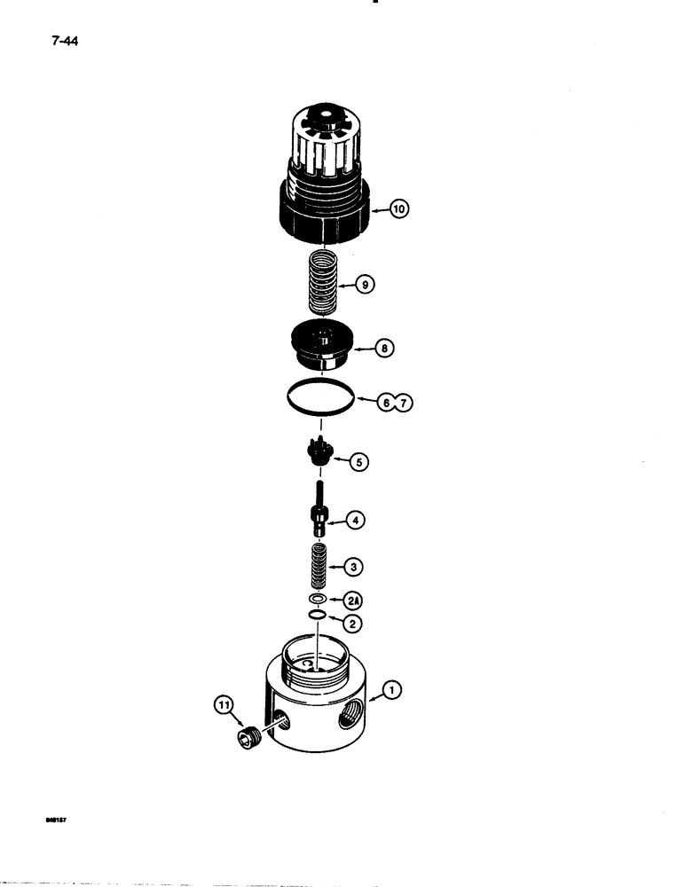 Схема запчастей Case W30 - (7-44) - L112300 PRESSURE REDUCING VALVE - BRAKE (07) - BRAKES