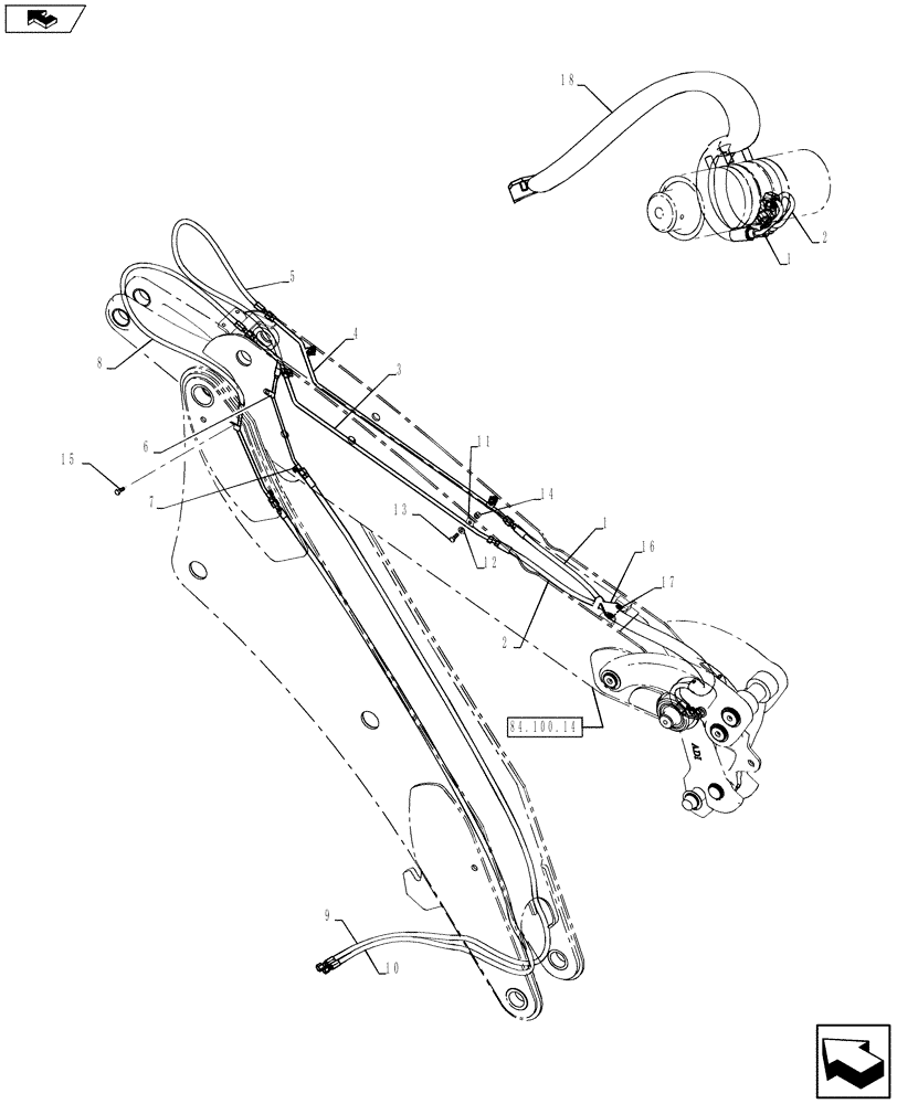 Схема запчастей Case 580SN WT - (35.737.04) - HYDRAULICS - COUPLER, BACKHOE BUCKET (EXTENDABLE DIPPER) (35) - HYDRAULIC SYSTEMS