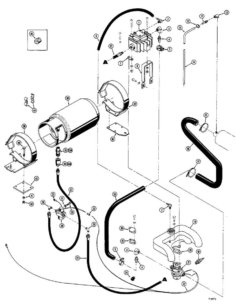 Схема запчастей Case 1530 - (012) - L.P. GAS SYSTEM (03) - FUEL SYSTEM