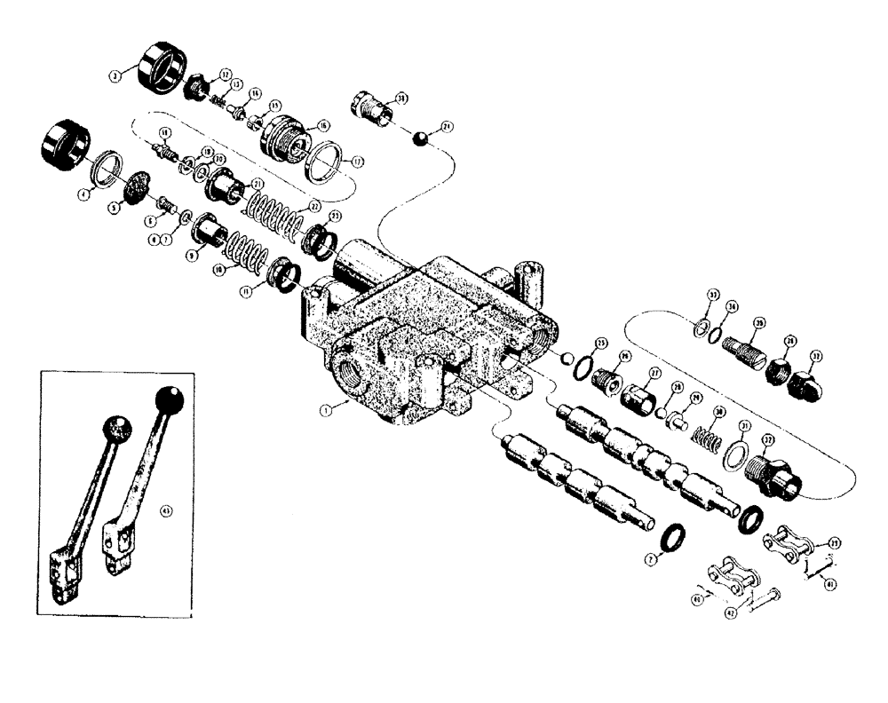 Схема запчастей Case 420B - (178) - 38256 LOADER HYDRAULIC CONTROL VALVE 