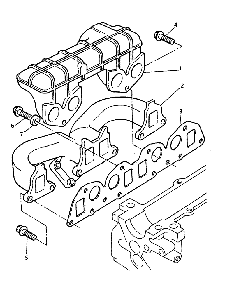 Схема запчастей Case 221B - (2-52) - EXHAUST AND INDUCTION MANIFOLD, 121B (DAH1215912-) / 221B (DAH215913-) (02) - ENGINE