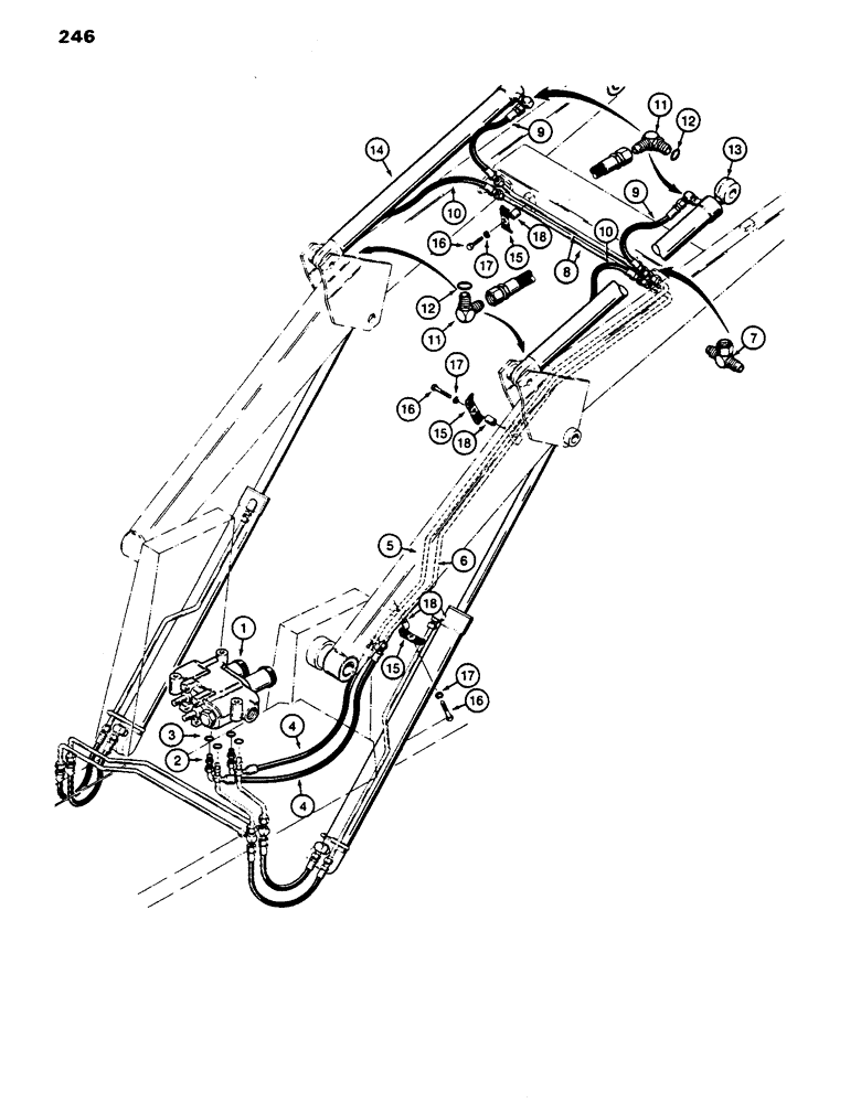 Схема запчастей Case 480D - (246) - LOADER BUCKET CYLINDER HYDRAULIC CIRCUIT (35) - HYDRAULIC SYSTEMS