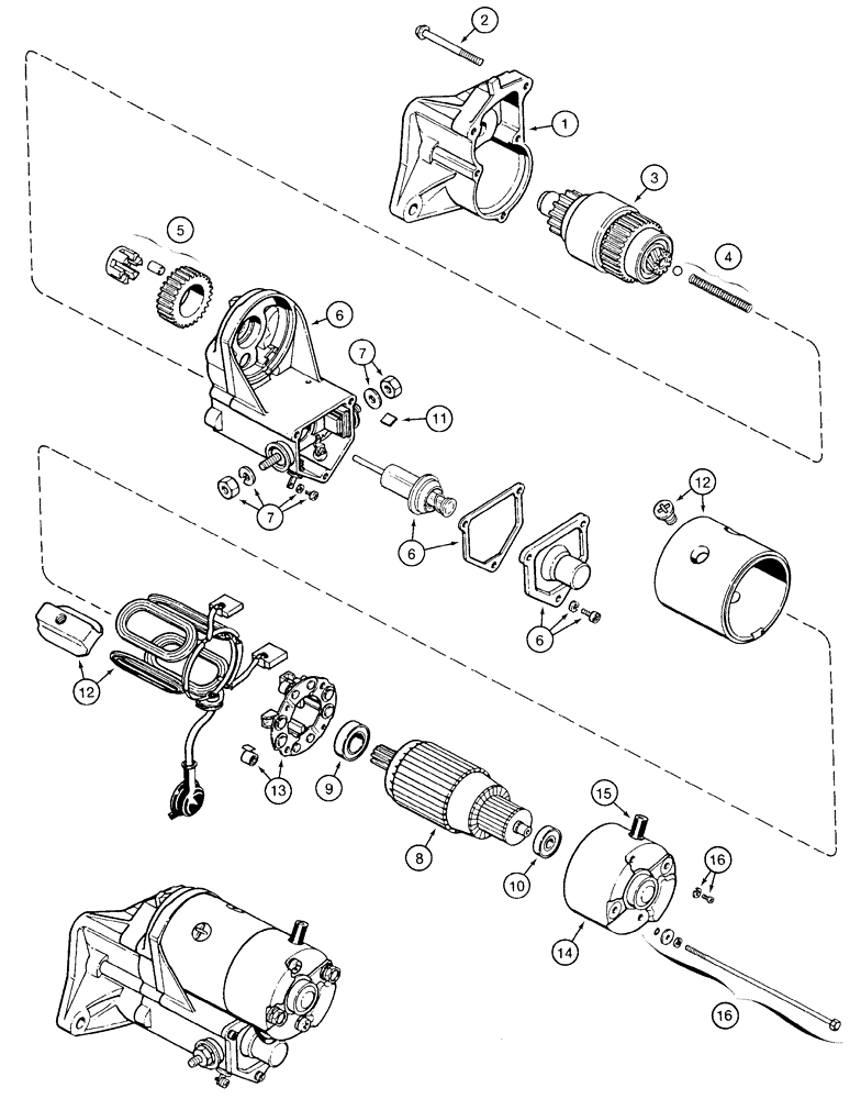 Схема запчастей Case 1835C - (4-06) - STARTER, DIESEL MODELS ONLY (04) - ELECTRICAL SYSTEMS