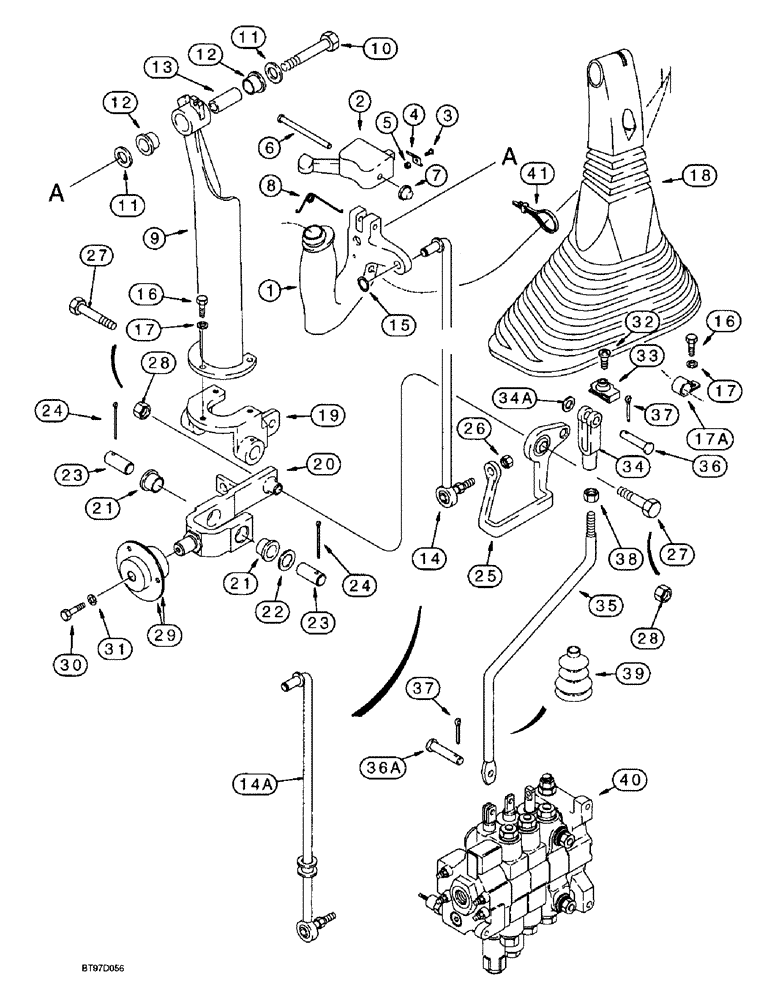 Схема запчастей Case 590L - (9-004) - LOADER CLAM CONTROL (09) - CHASSIS/ATTACHMENTS