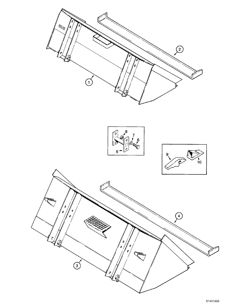 Схема запчастей Case 1845C - (09-12) - BUCKETS - LOADER, - JAF0041367 (PINNED COUPLER) (09) - CHASSIS/ATTACHMENTS