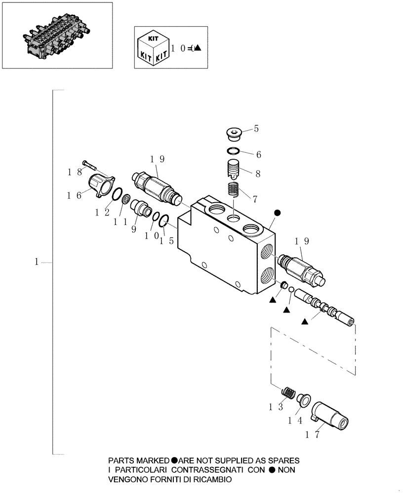 Схема запчастей Case CX16B - (1.050[08]) - HYDRAULIC CONTROL VALVE - COMPONENTS (35) - HYDRAULIC SYSTEMS