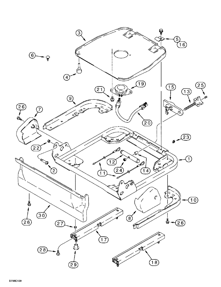 Схема запчастей Case 1838 - (9-27E) - DELUXE OPERATORS SEAT, BASE AND ADJUSTING PARTS (09) - CHASSIS/ATTACHMENTS