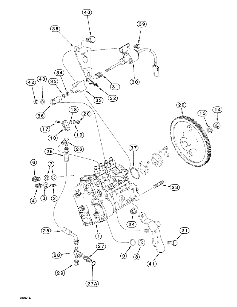 Схема запчастей Case 580L - (3-14) - FUEL INJECTION PUMP AND DRIVE, 4-390 EMISSIONS CERTIFIED,4T-390 EMISSIONS CERTIFIED ENGINE (03) - FUEL SYSTEM