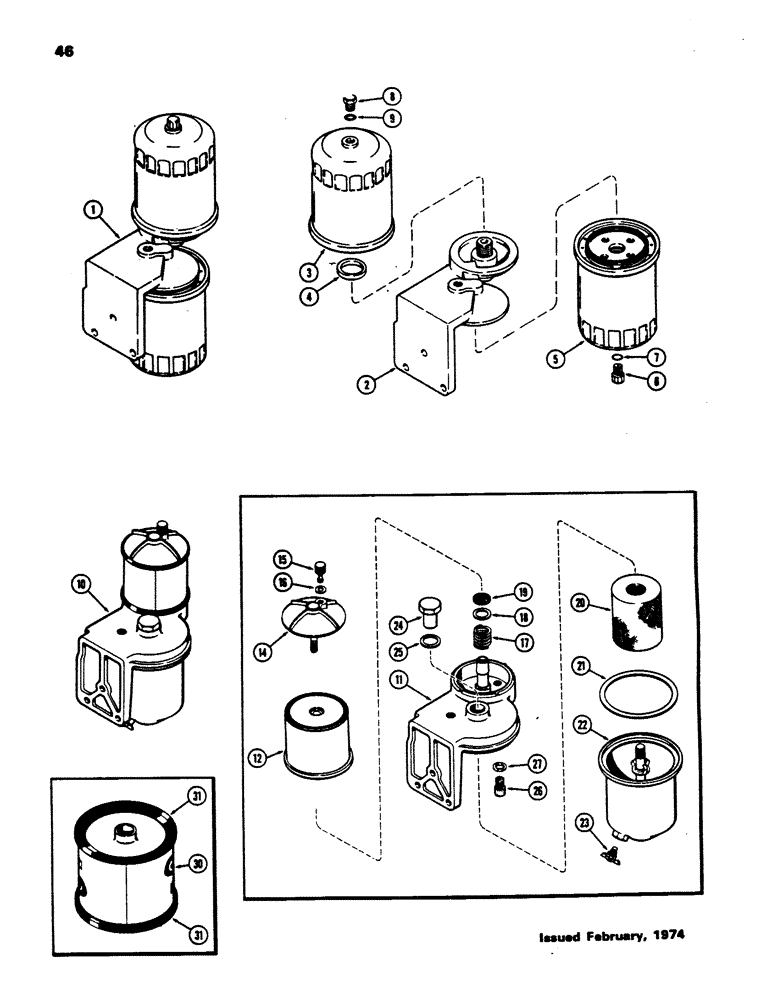 Схема запчастей Case 450 - (046) - A51739 FUEL FILTER, (188) DIESEL ENGINE, 1ST USED ENG. S.N. 2718490 SPIN-ON TYPE (02) - FUEL SYSTEM