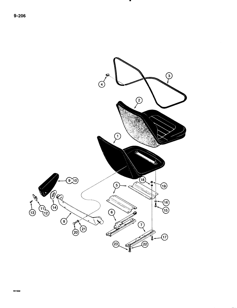 Схема запчастей Case 1835B - (9-206) - DELUXE OPERATORS SEAT (09) - CHASSIS/ATTACHMENTS