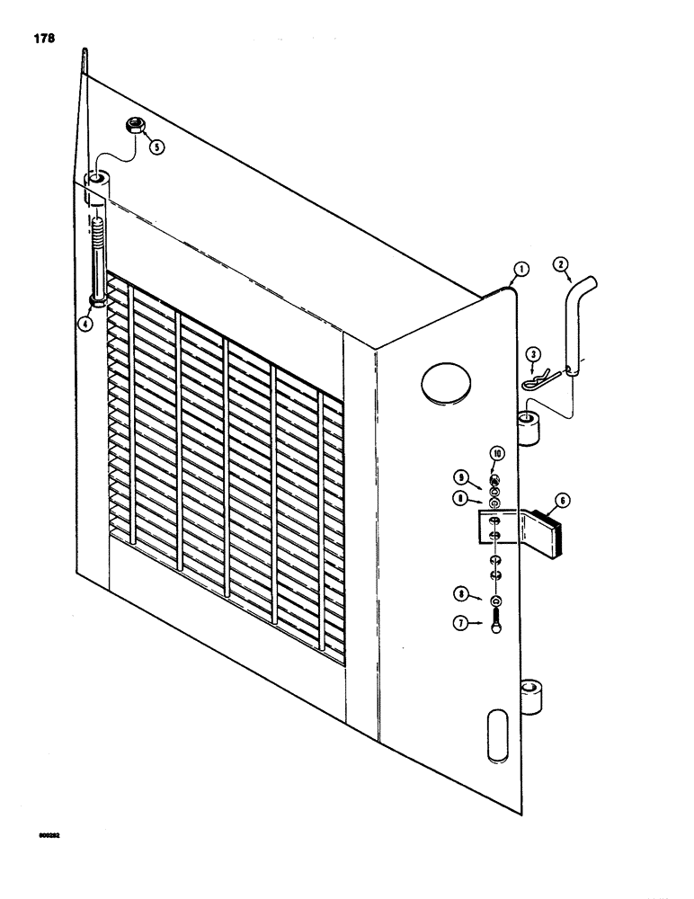 Схема запчастей Case 1835 - (178) - REAR DOOR (09) - CHASSIS/ATTACHMENTS