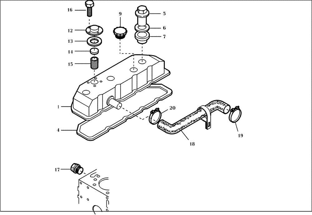 Схема запчастей Case 221D - (95.131[001]) - VALVE COVER (S/N 581101-UP) (10) - ENGINE