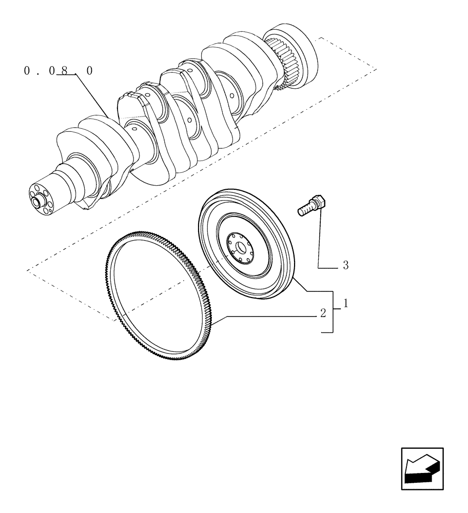 Схема запчастей Case TX1055 - (0.08.3[01]) - FLYWHEEL - ENGINE (10) - ENGINE